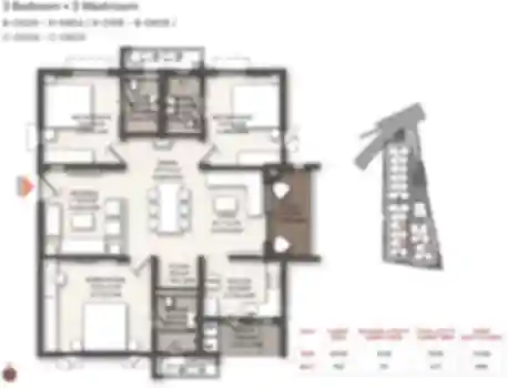 Brigade WTC Devanahalli Apartment 1 BHK floor plan by Brigade Group located at KIADB Phase 2, Devanahalli, Bangalore Karnataka